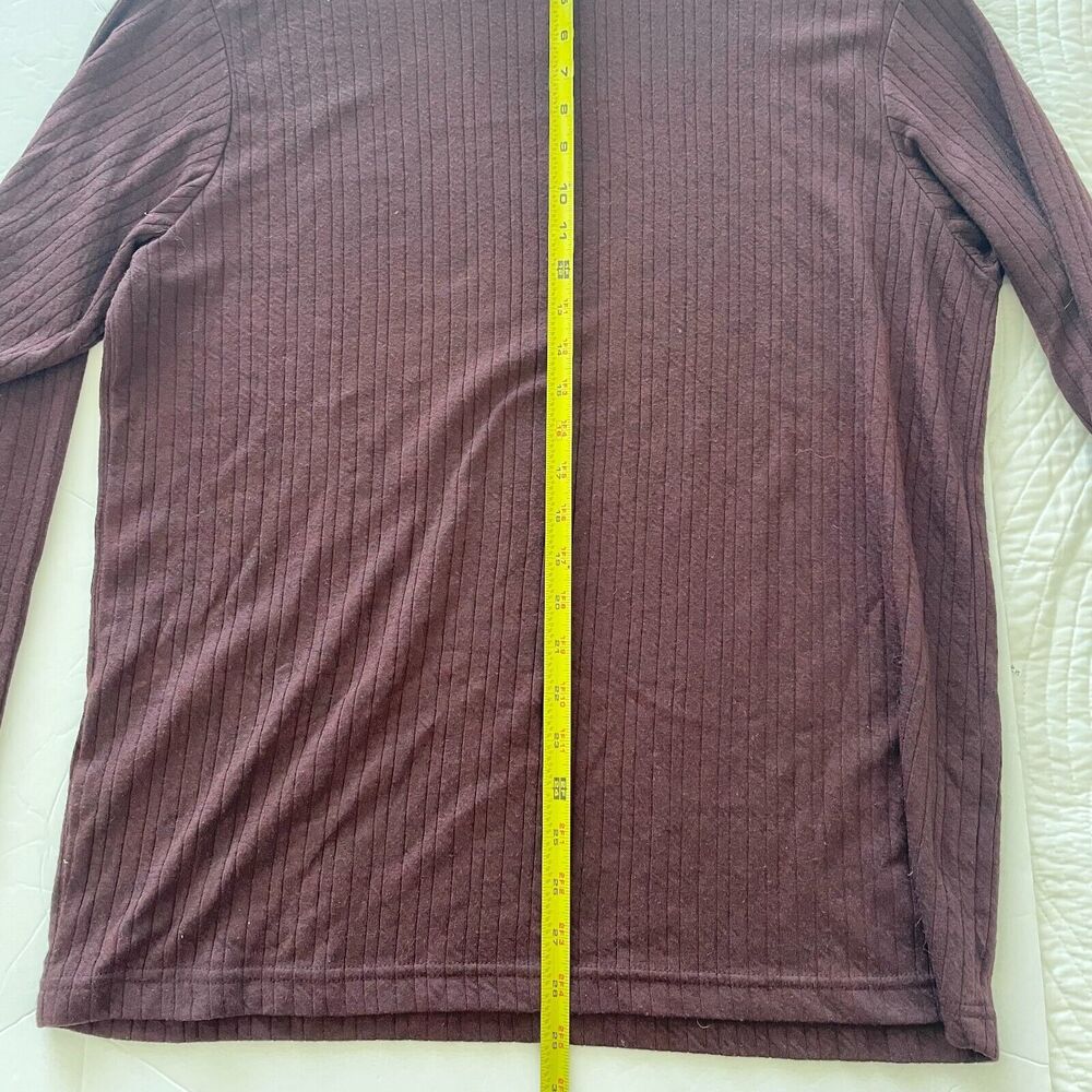 Perry Ellis Men’s Mock Neck Long Sleeve Knit Shirt Large Maroon - Picture 8 of 10